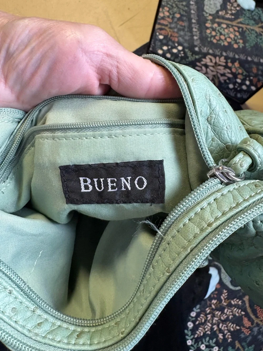 Bueno Mint Green Leather Hobo Shoulder Bag